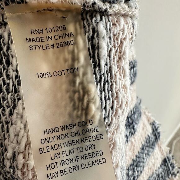 Soft Surroundings Marina Nautical Striped Long Sleeve Cotton Sweater Size Small - Picture 5 of 8